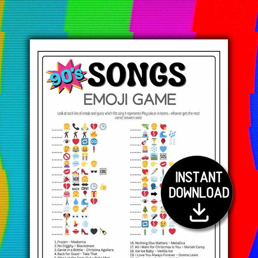 90s songs emoji printable

