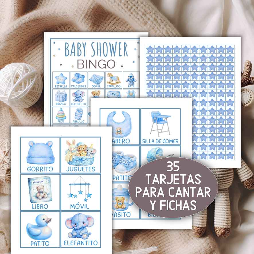 bingo baby shower con imágenes