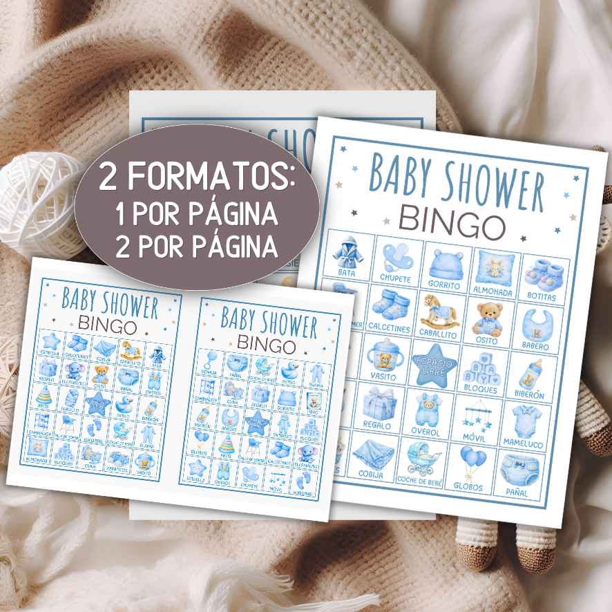 100 cartones de bingo baby shower

