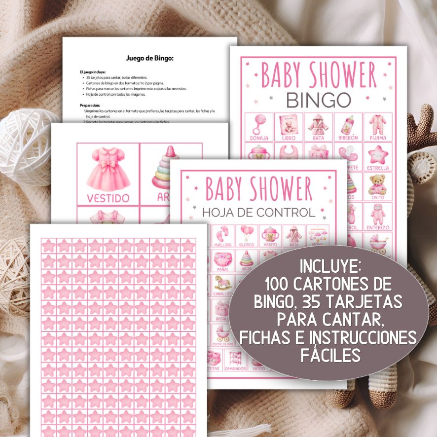 bingo baby shower en español