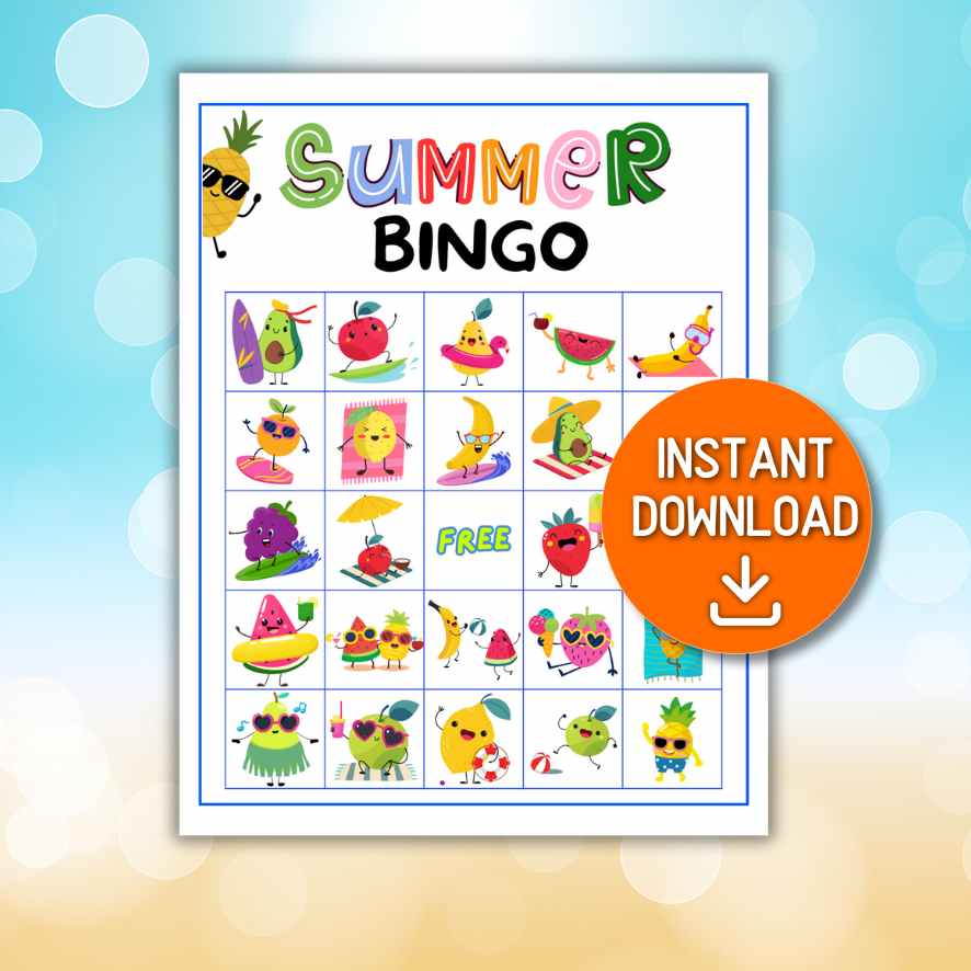 summer activity bingo for kids