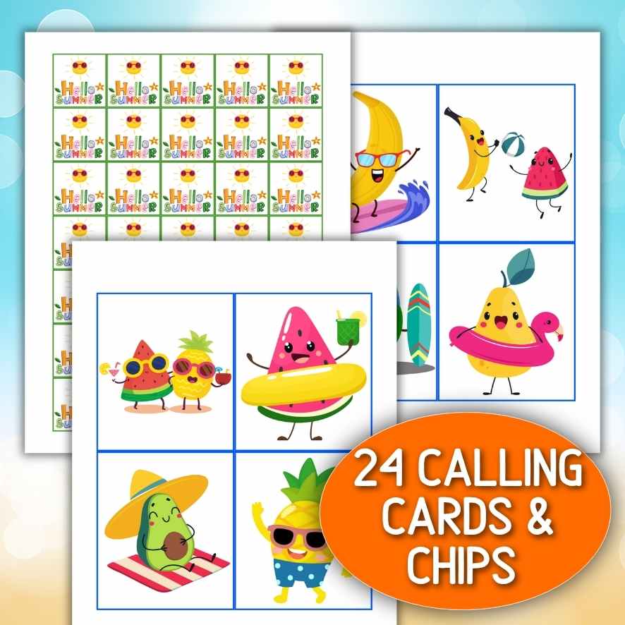 summer bingo cards printable