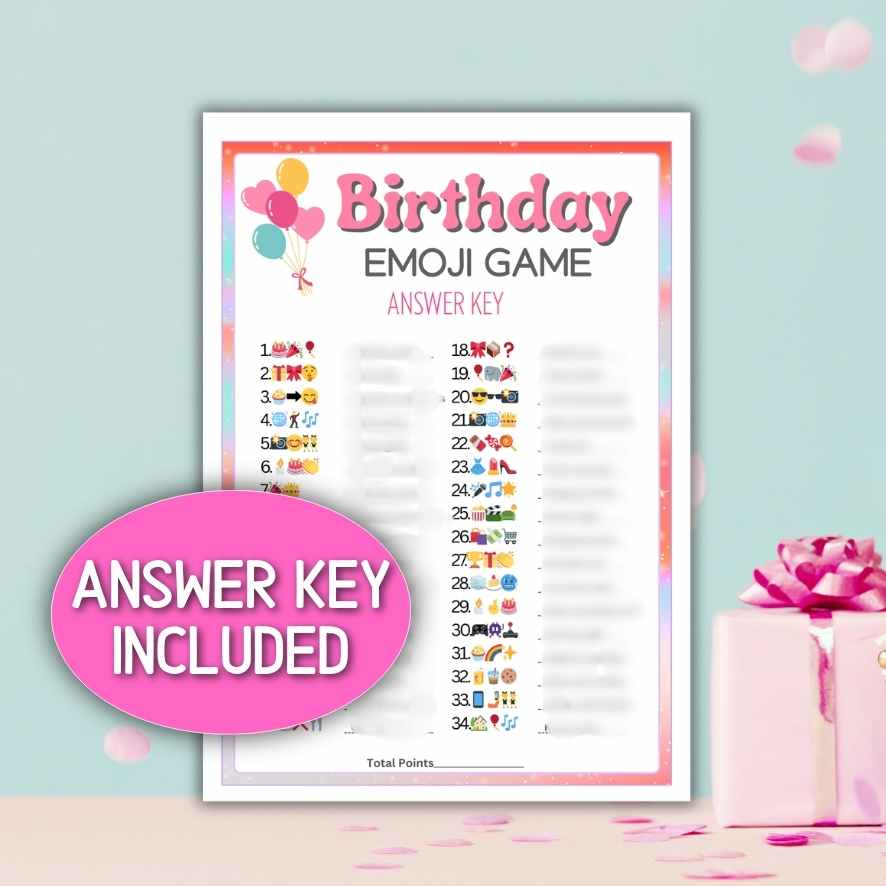 birthday emoji pictionary with answers