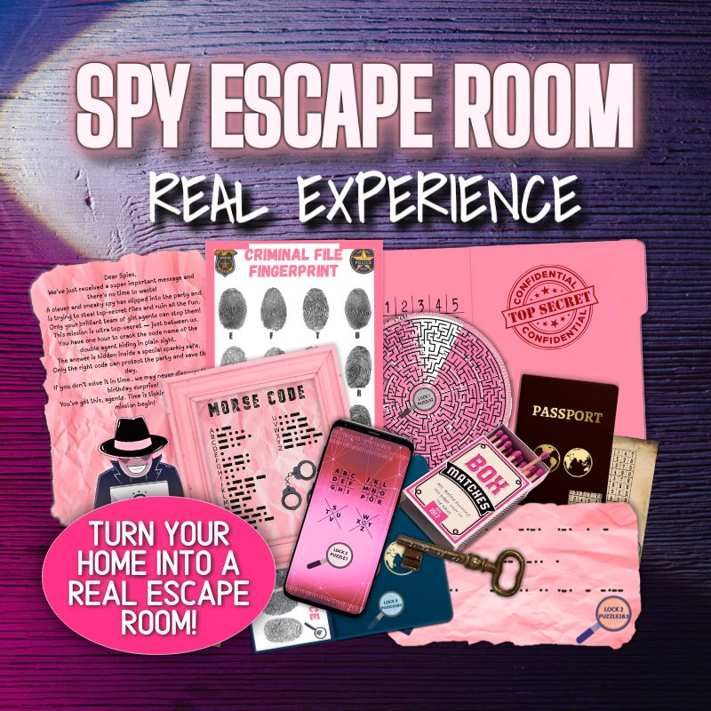 Spy escape room experience kit 