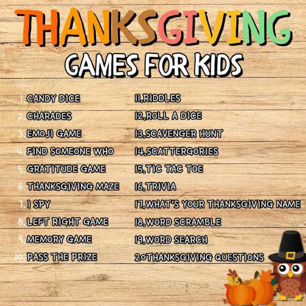 THANKSGIVING GAMES FOR KIDS