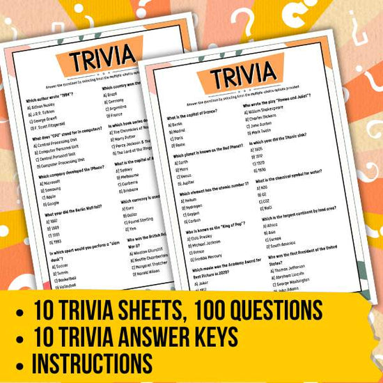 100 TRIVIA QUESTIONS WITH ANSWERS – The Game Room