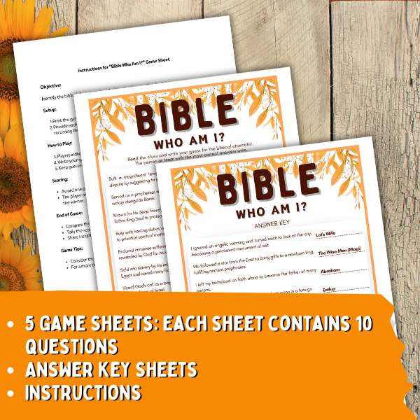 Bible Game Who Am I Printable