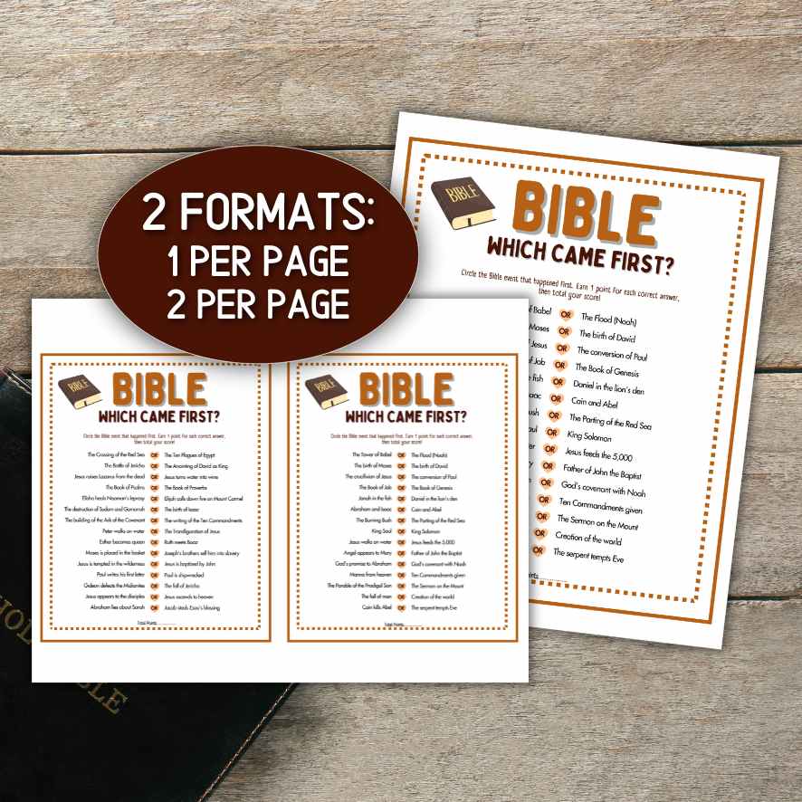 christian bible activities
