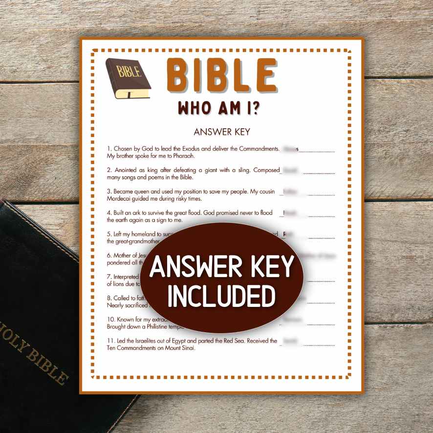 bible who am i game with answers