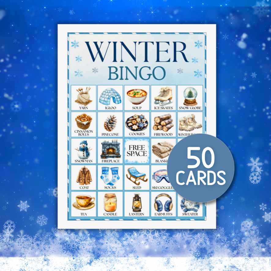 winter bingo 50 cards game
