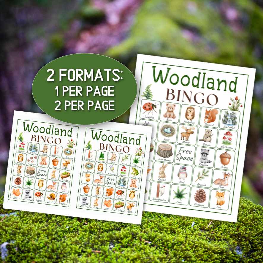 enchanted forest baby shower bingo

