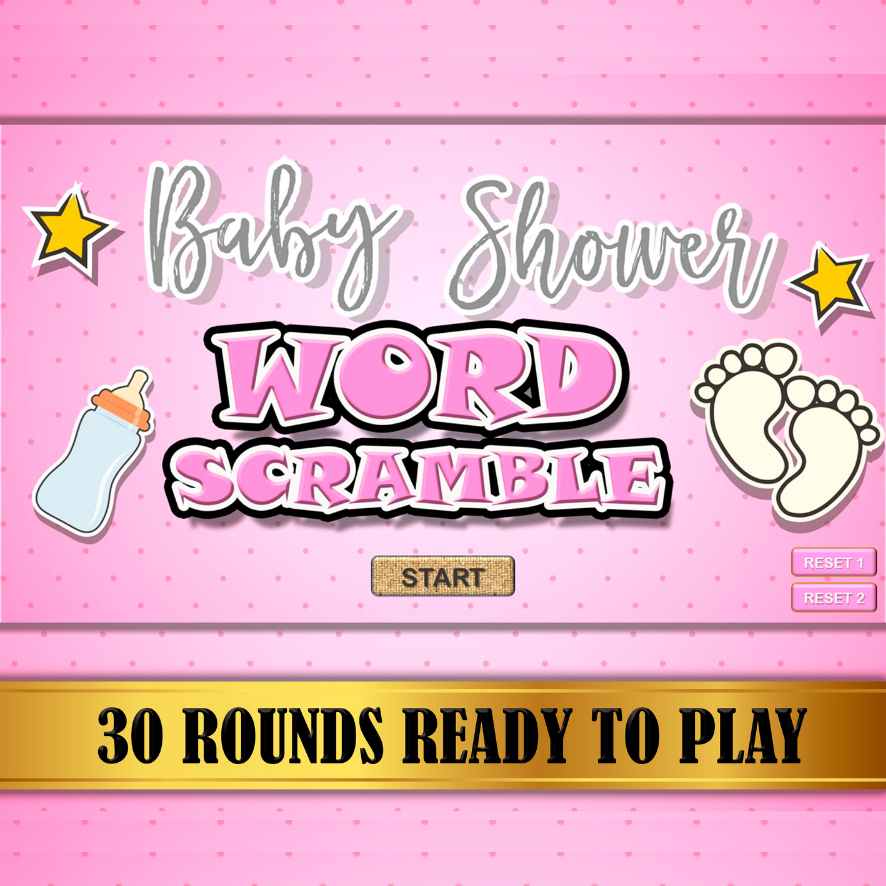 word scramble baby shower game