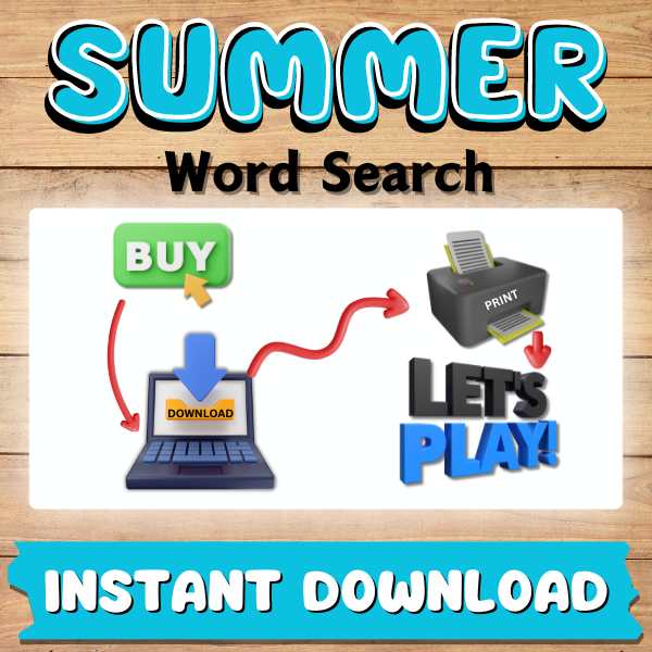 Free summer word search