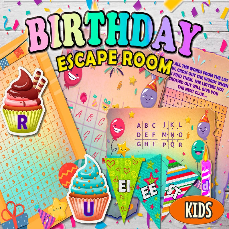 KIDS ESCAPE ROOM BIRTHDAY - PRINT AND PLAY - The Game Room