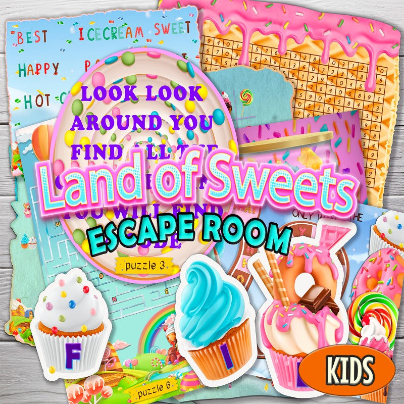 KIDS ESCAPE ROOM LAND OF SWEETS - PRINT AND PLAY - The Game Room
