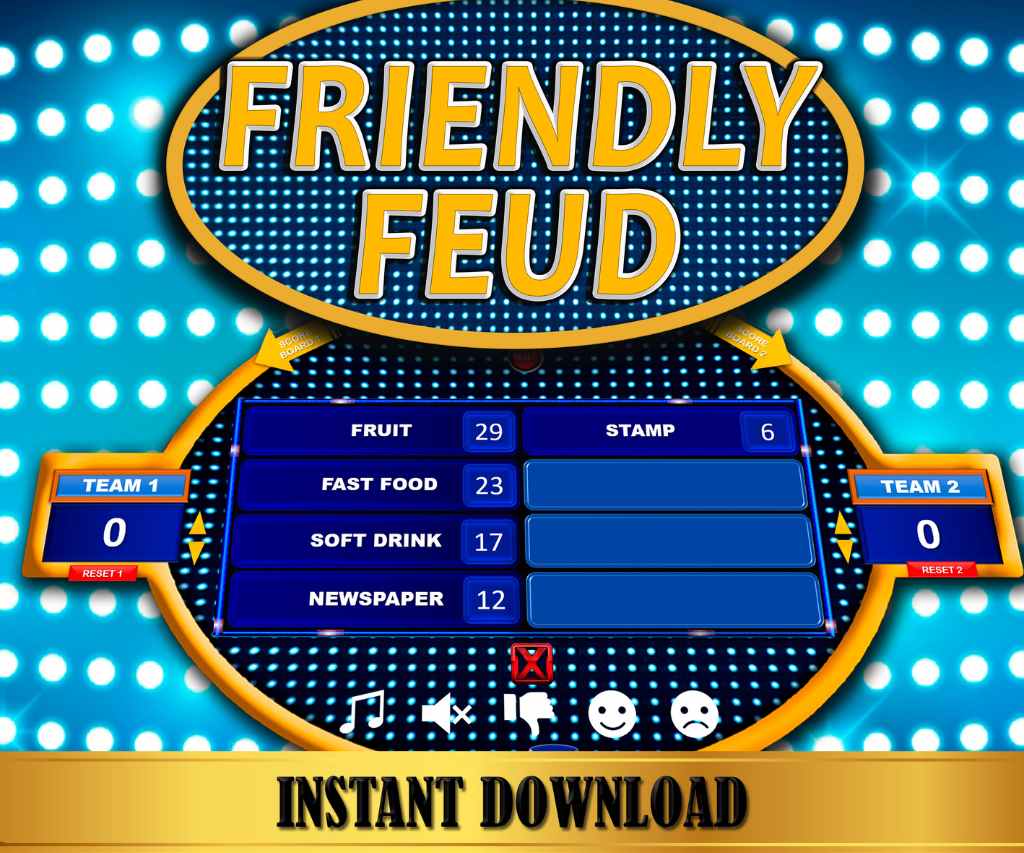 FAMILY FEUD POWERPOINT BLANK TEMPLATE The Game Room FAMILY FEUD POWERPOINT BLANK TEMPLATE The Game Room