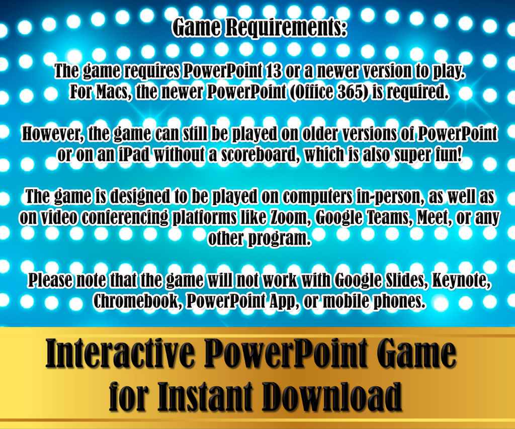 GAMESHOW POWERPOINT